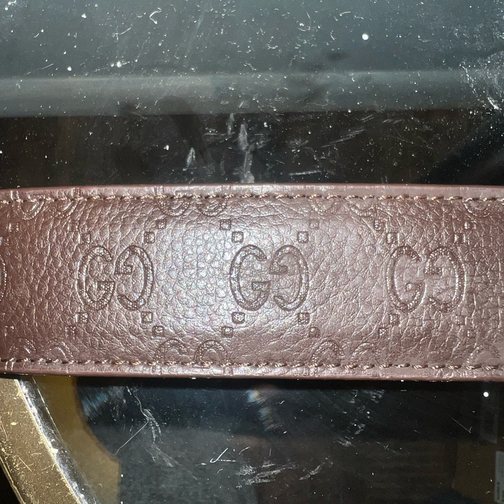Gucci Brown Leather Belt with Silver Buckle - Picture 3 of 5